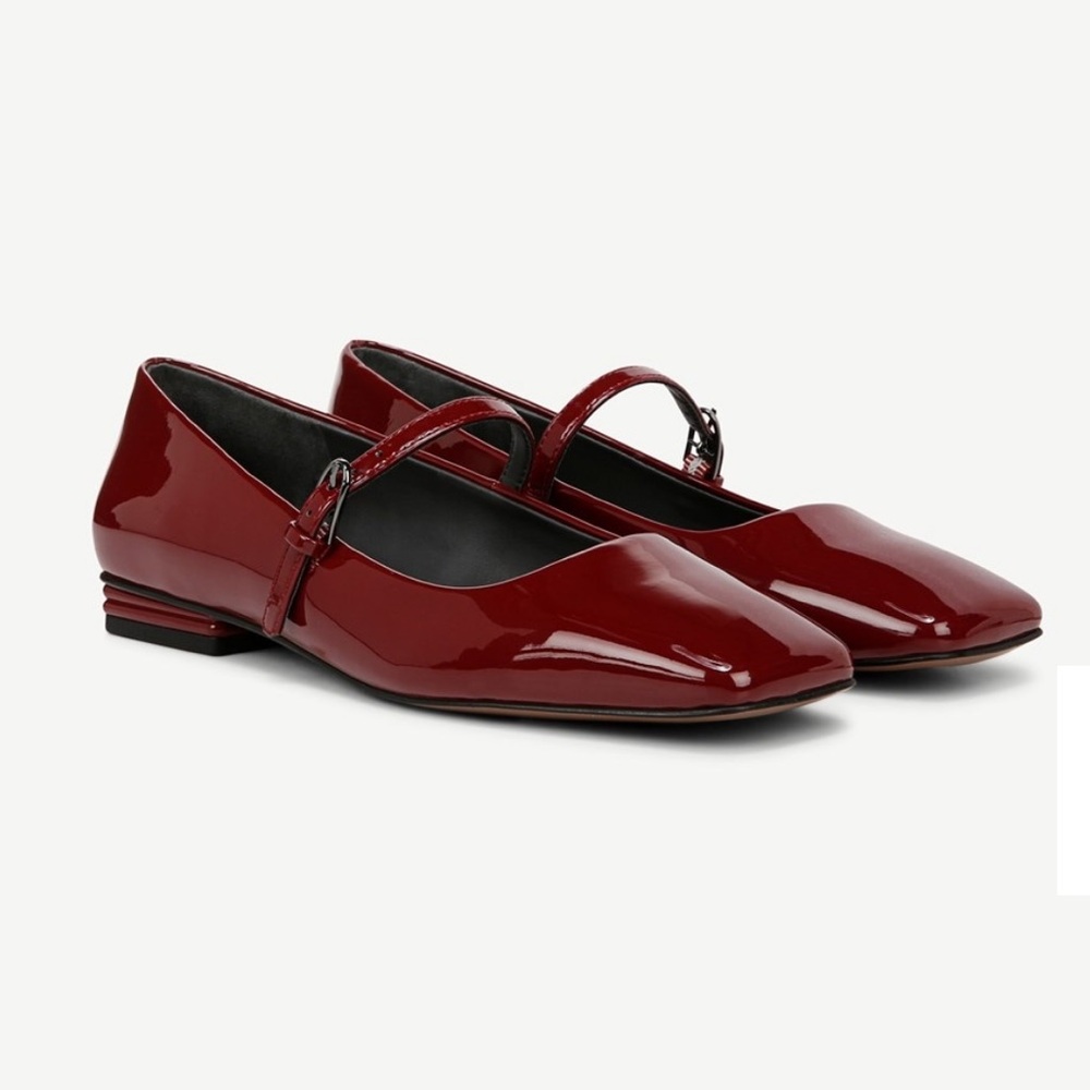 Franco Satro Burgundy Mary Jane Flats